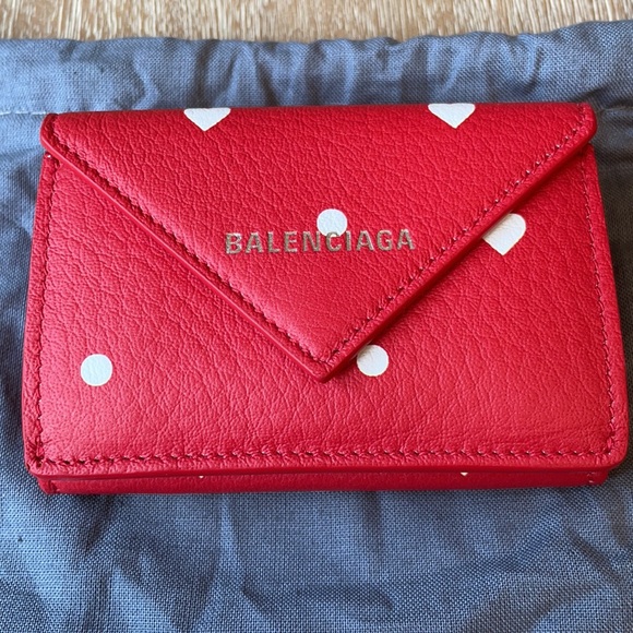 Balenciaga Papier Mini Wallet Red/White - Picture 4 of 11